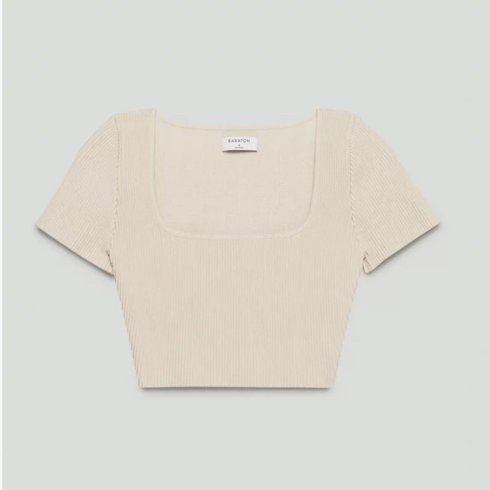 Aritzia Babaton sculpt knit square neck top